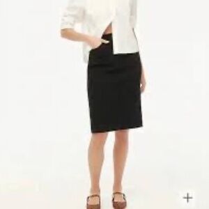 J.Crew Cotton Stretch Pencil Skirt Zip/Tab front Size 12 Great Condition!